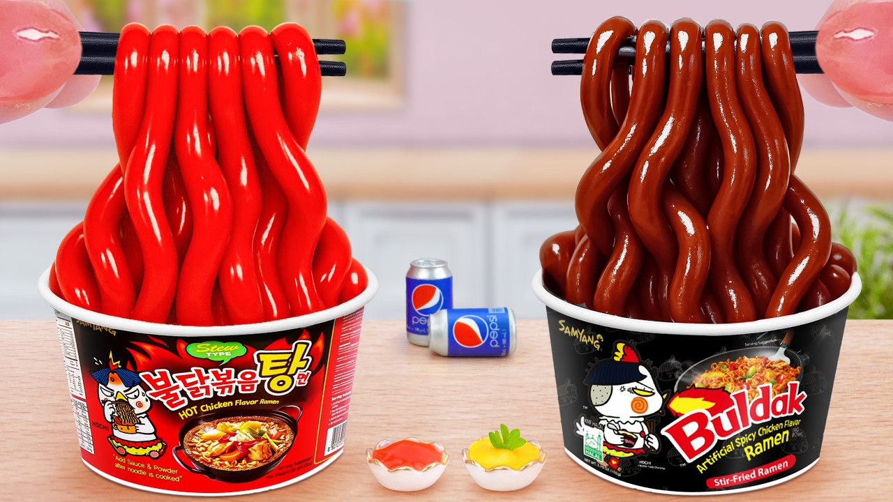Best Korean Food 🍜 How To Make Miniature Spicy Buldak Noodles Delicious Recipe 🍜 Sunny Tiny Food