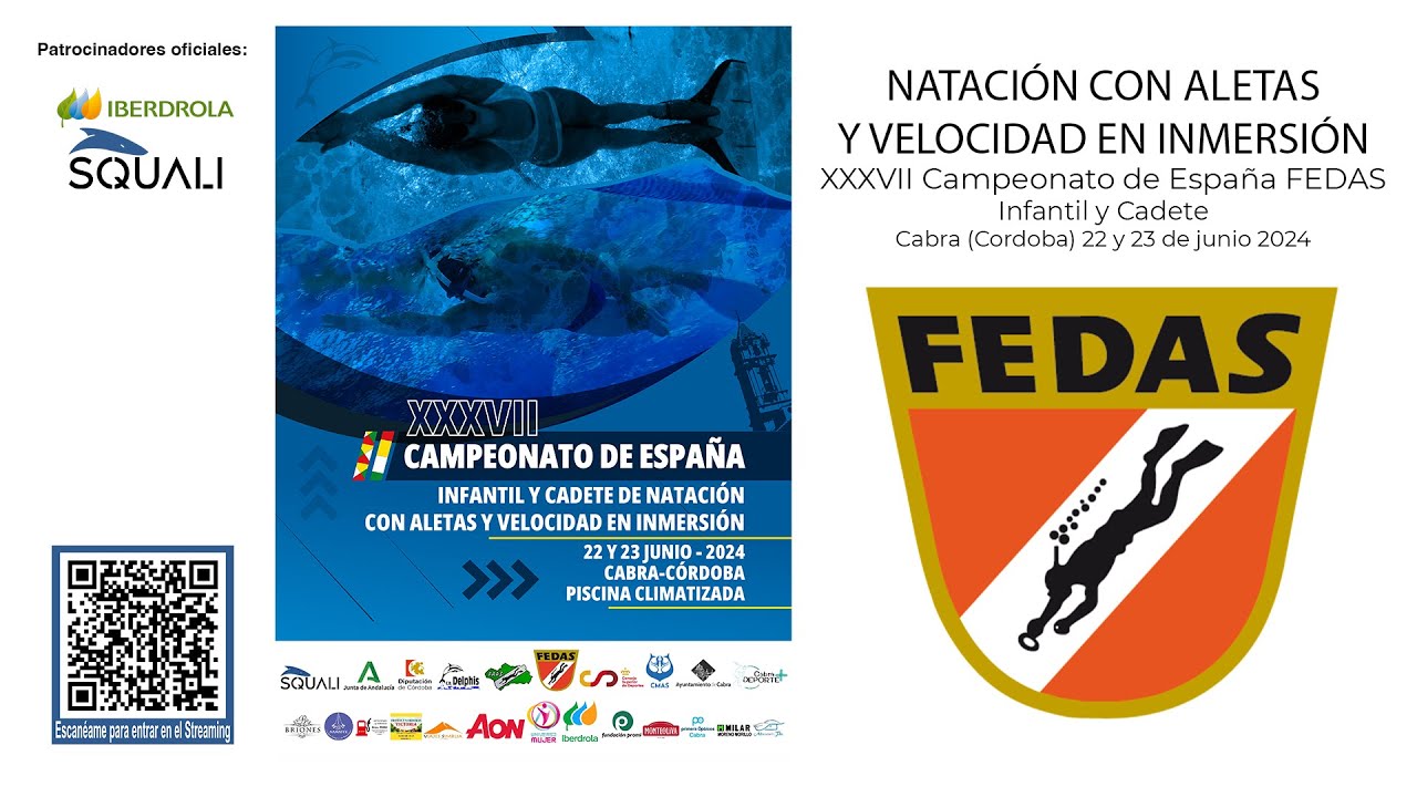 [1/4] XXXVII Campeonato de España FEDAS Natación con Aletas y Velocidad Inmersión Infantil y Cadete