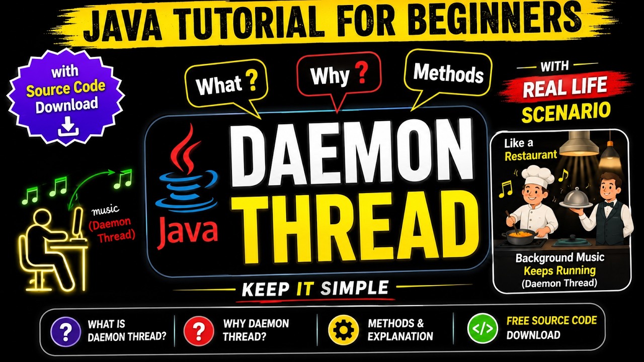 Daemon Thread in Java | Methods of Daemon Thread | Importance of Daemon Thread | Java for Beginners