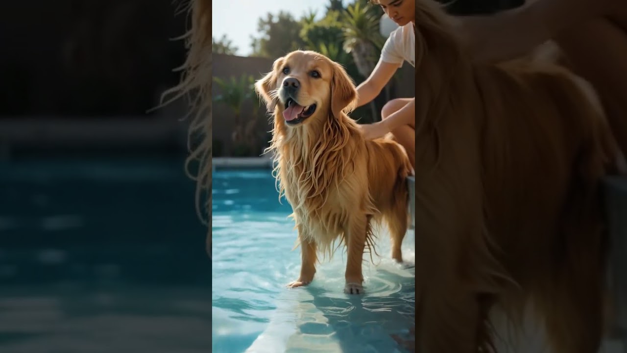 🐶 Dog&rsquo;s Pool Time Cut Short! Owner Calls Him Out! 😂💦 #shorts