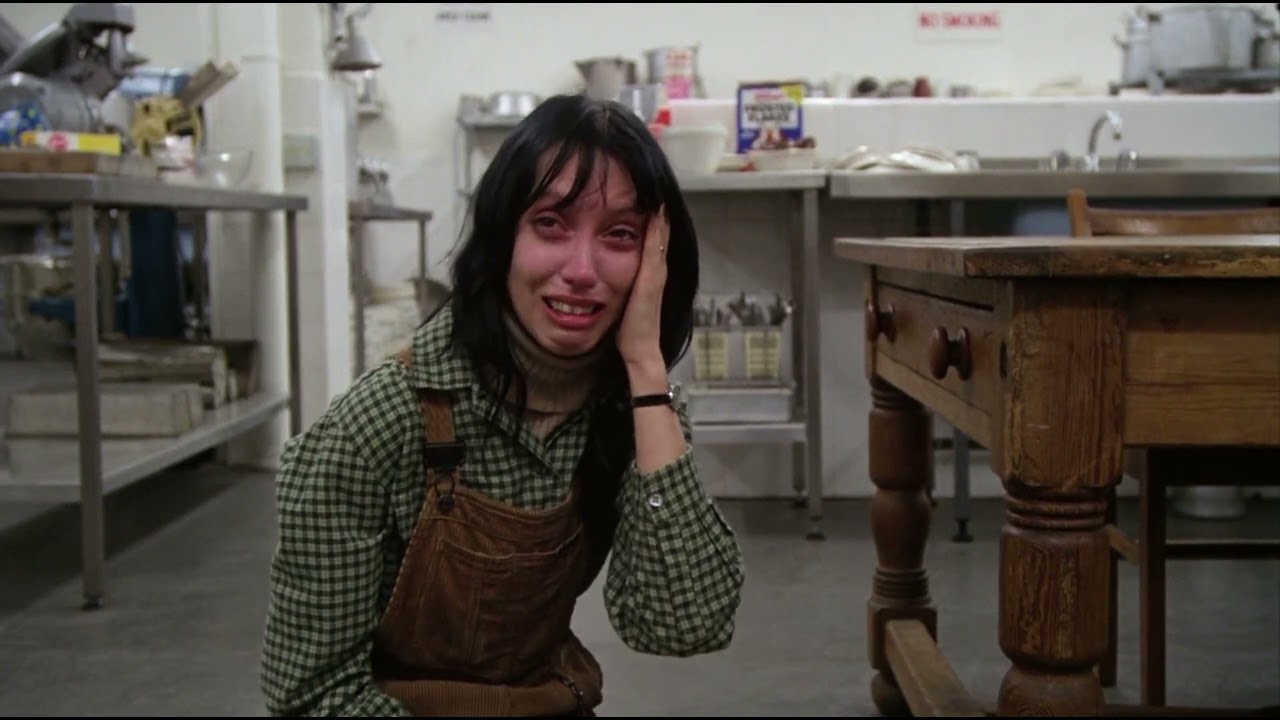The Shining 1980 Wendy locks jack up in the pantry scene