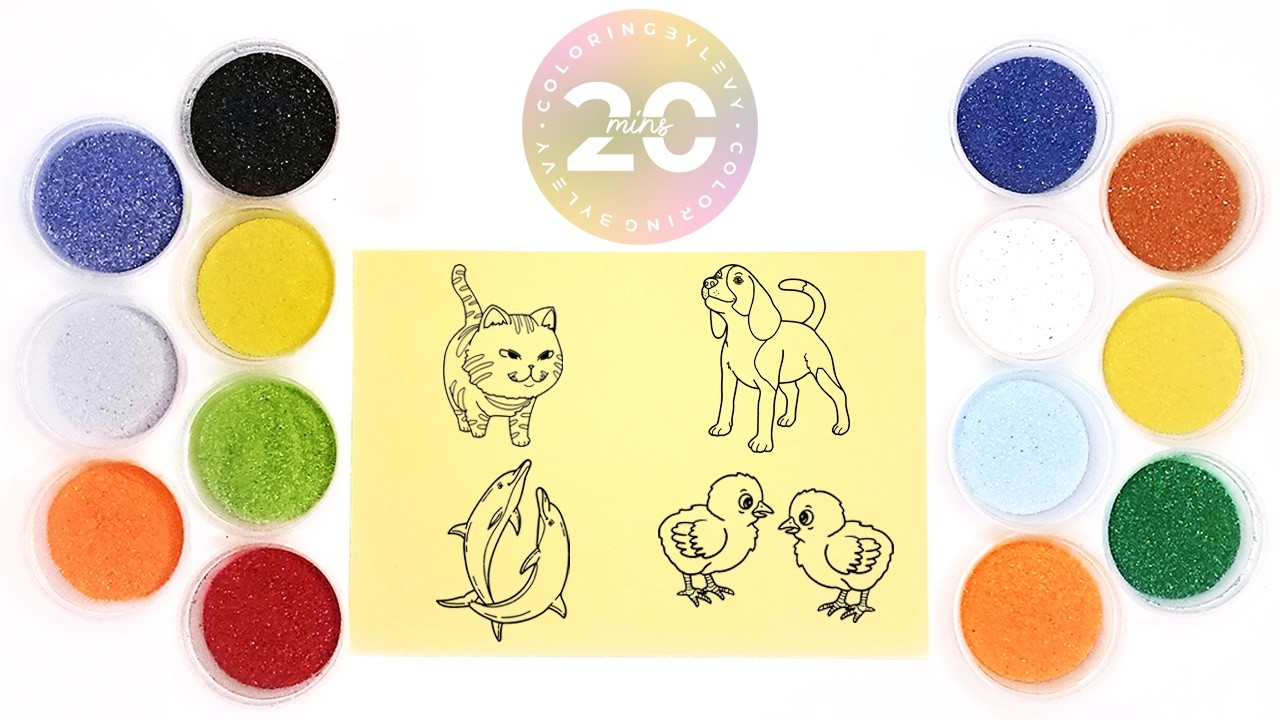 Satisfying 20-Minute Animal Sand Coloring Compilation | Soothing, Fun & Relaxing with Music #09