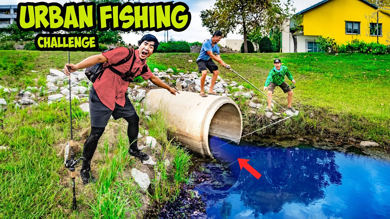 1v1v1 BACKYARD PONDS Urban Fishing CHALLENGE!