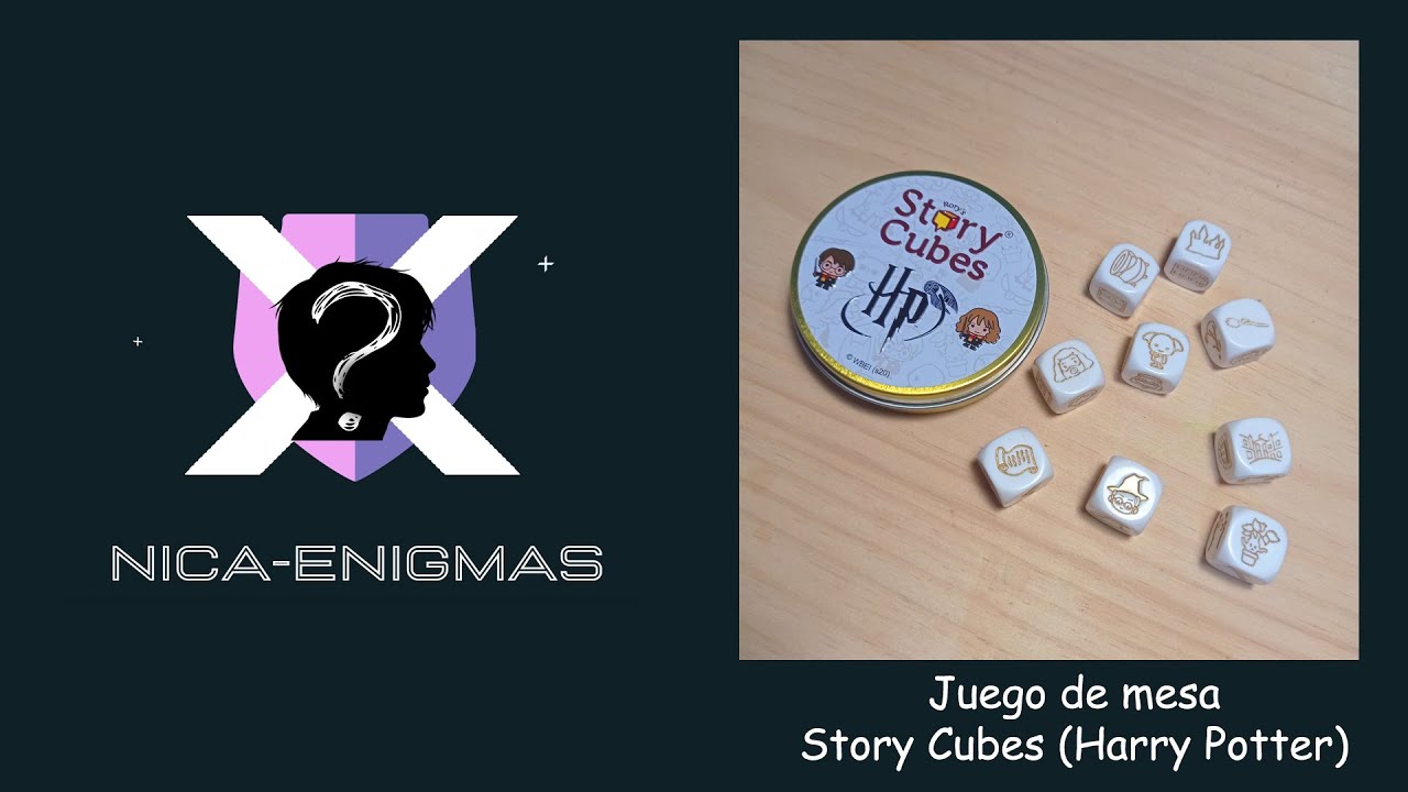 Nica-enigmas y mamá juegan a Rory's Story Cubes de Harry Potter | juegos de mesa | español