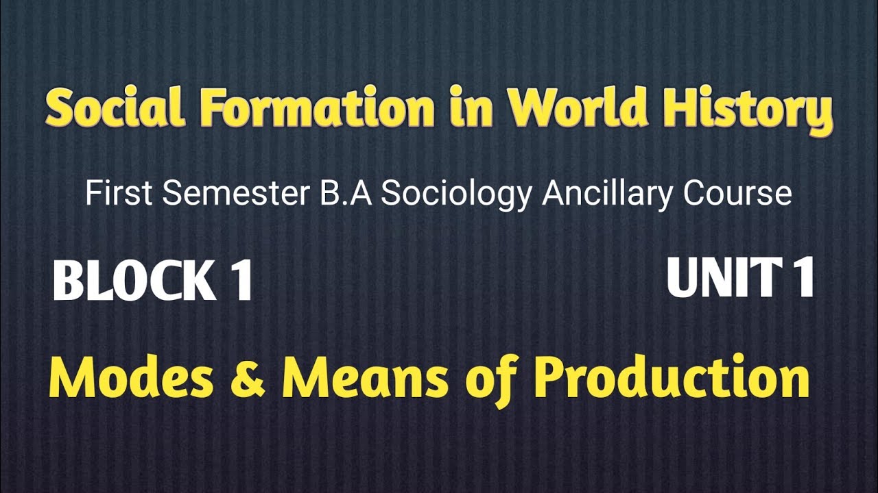 Social Formation in World History|First Sem B.A Sociology |Block 1|Unit 1 Part 1|Folk wayz