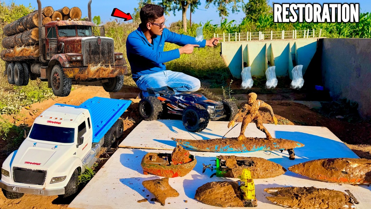 RC Lost Boats Rescue from Water Dam Canal Restoration and Repair &ndash; Chatpat toy tv