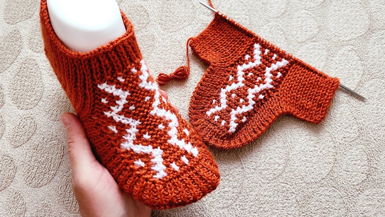 İki şiş dikişsiz kilim desenli patik ✅️ #ikişişpatik ✅️ #knitting ✅️ @divapatik