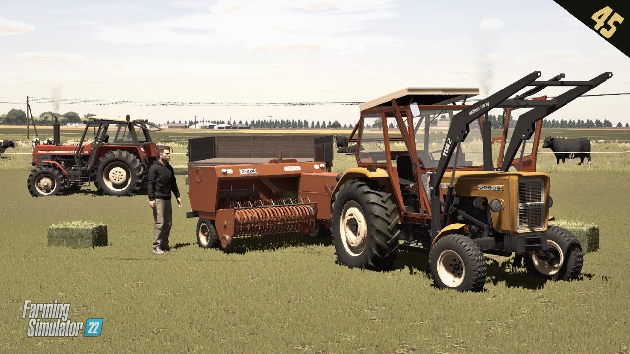Sianokosy część druga. Zgrabianie, prasowanie i zbieranie siana | SPADEK 45 🚜 FS22