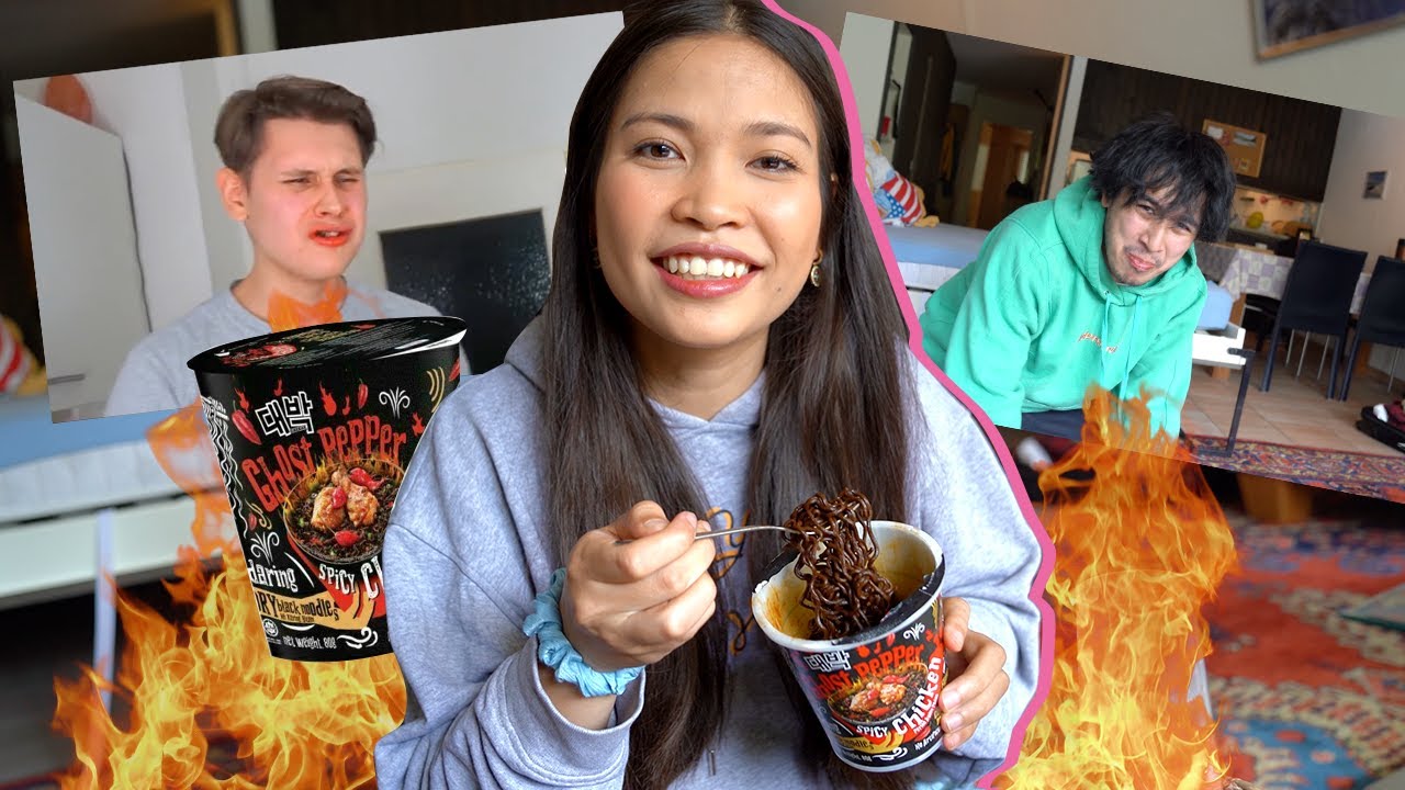 ich esse gemütlich die neuen SCHÄRFSTEN NUDELN (1000000 SHU MUKBANG)