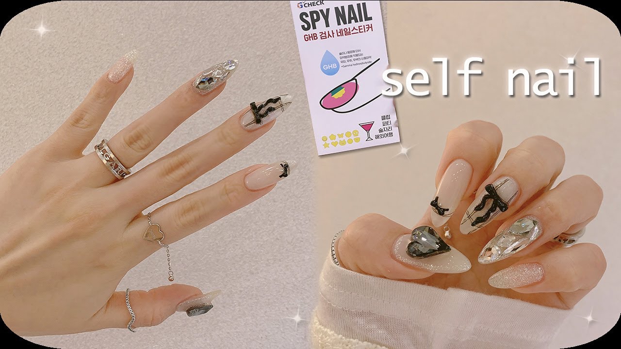 Self Nail | 진짜 볼펜으로 그어서 완성하는 네일샵 원장의 셀프네일 (+술자리,클럽 등 조심해야 할 GHB검사스티커 샵에서 무료나눔해요!)