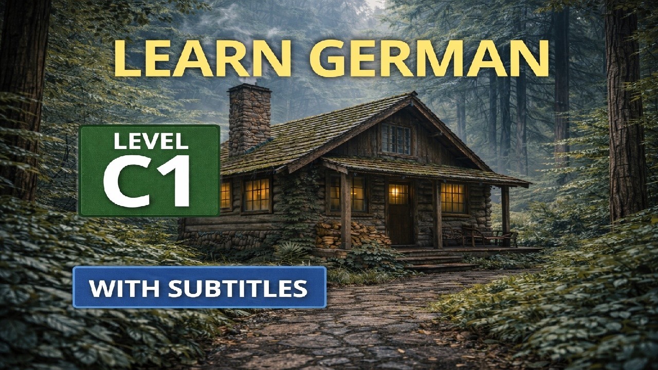 German C1 Story | Forest Rain Ambience | English Subtitles