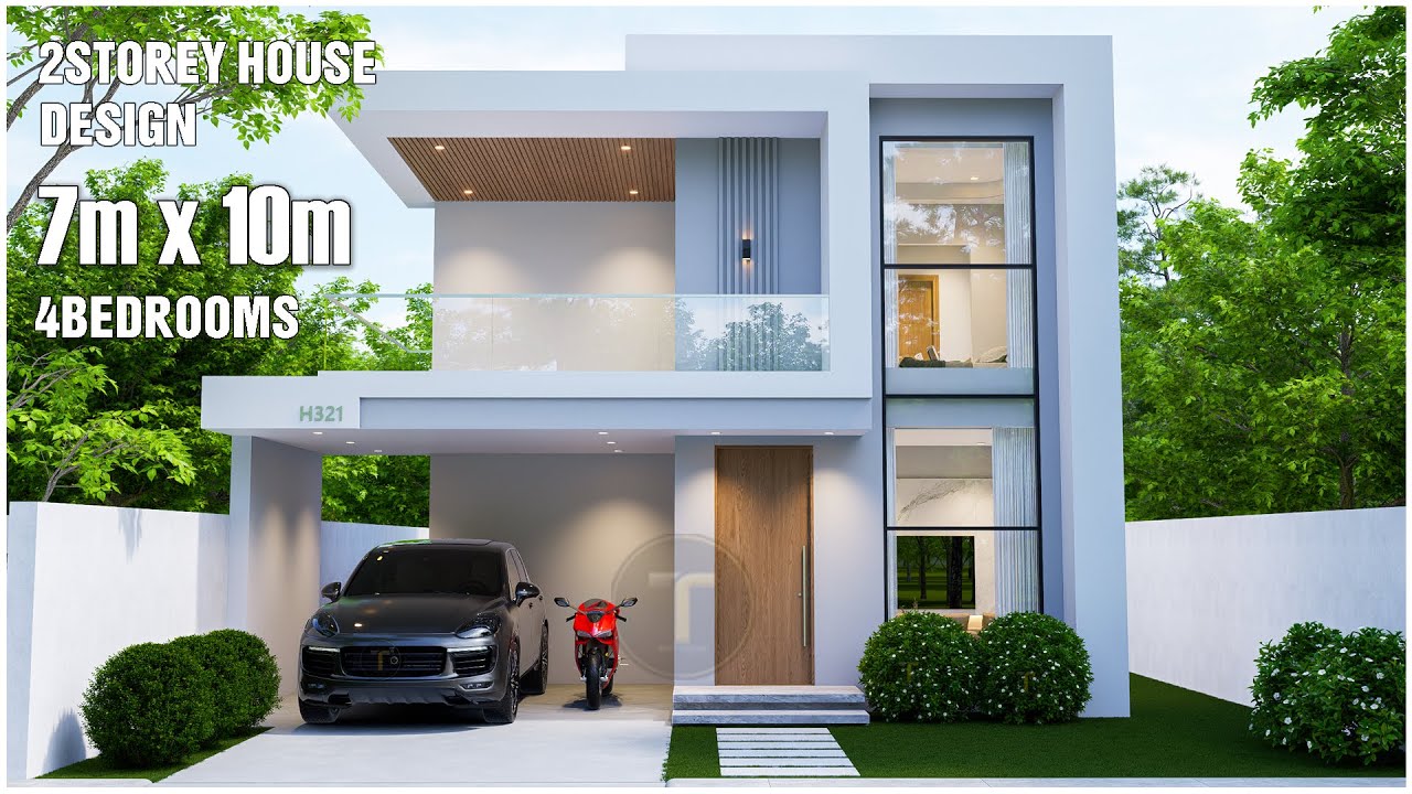 Modern Small House Design 7 x 10m with 4Bedrooms