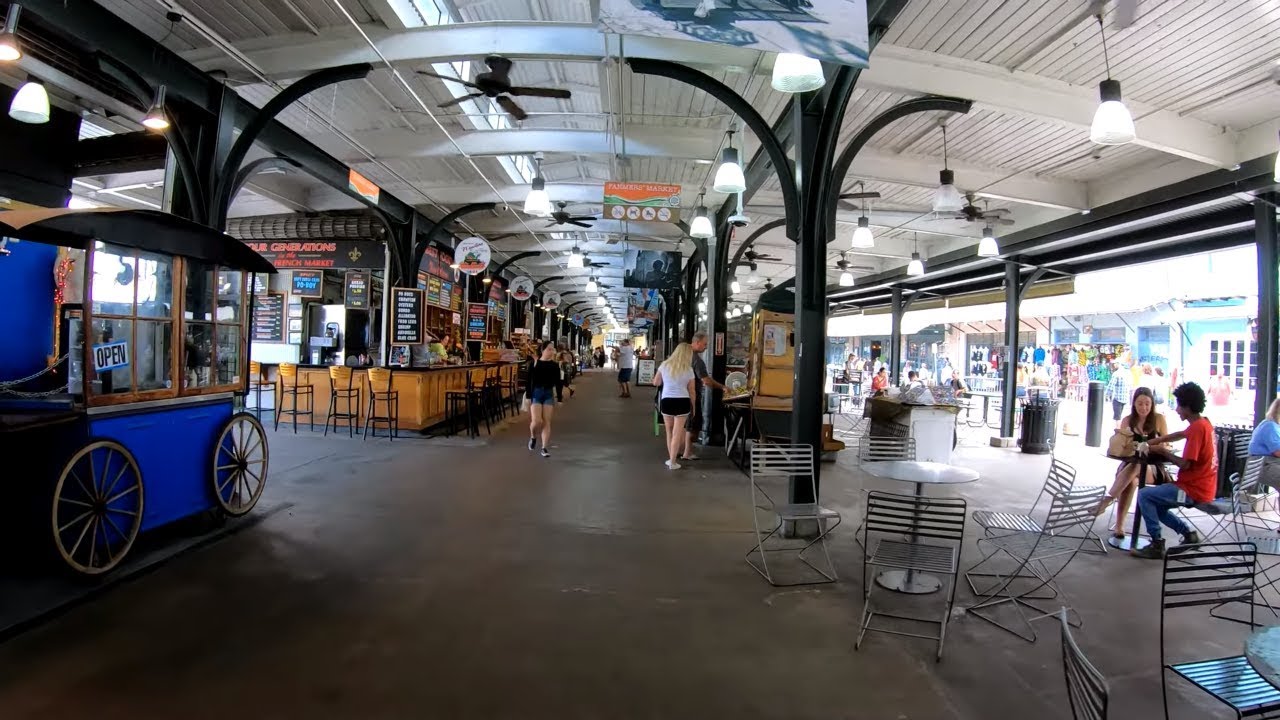 ⁴ᴷ⁶⁰ Walking New Orleans : French Market to Harrah's Casino, French Quarter via Decatur Street