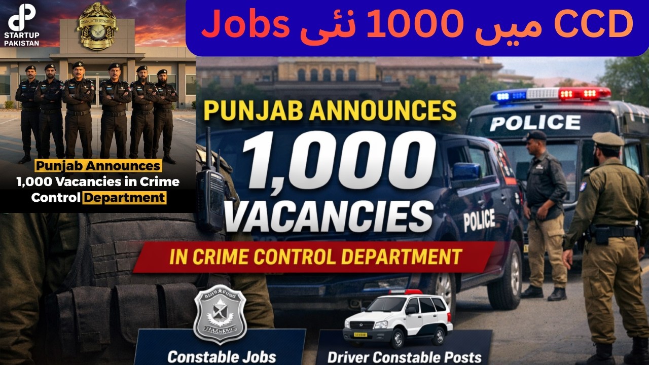 Punjab Crime Control Department Jobs 2026 – 1000 New Police Jobs | Matric Pass Apply