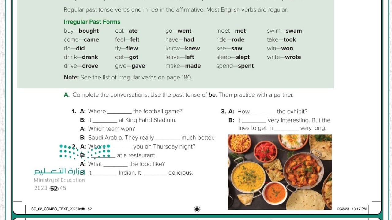 انجليزي ثاني متوسط الفصل Simple past tenes: be
