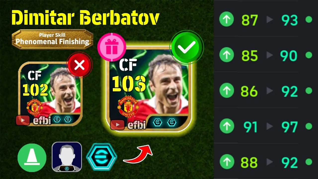 Dimitar Berbatov 103 BEST TRAINING with Booster, Max Level, Player Progression eFootball 2026