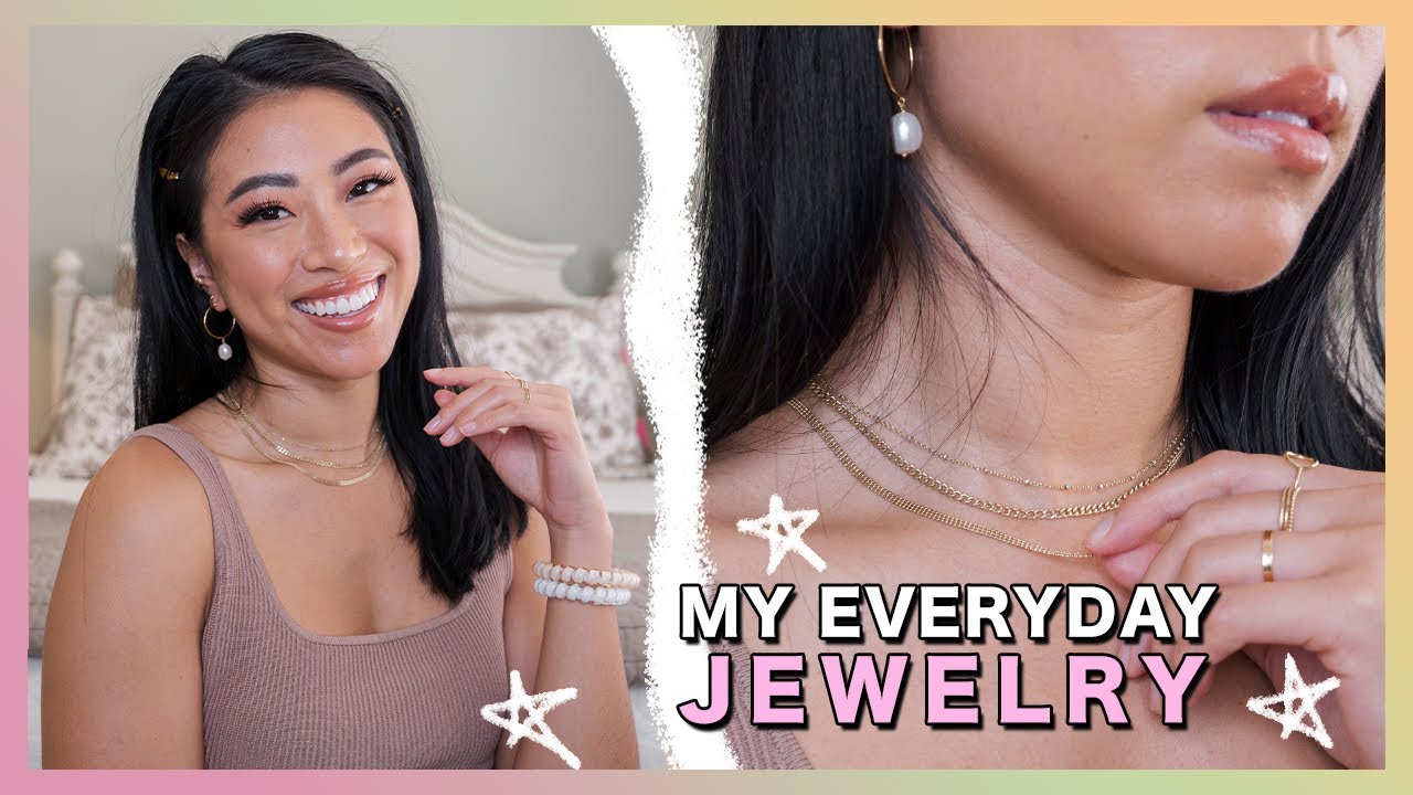 MY EVERYDAY GOLD JEWELRY COLLECTION | Dainty Necklaces, Rings, Earrings