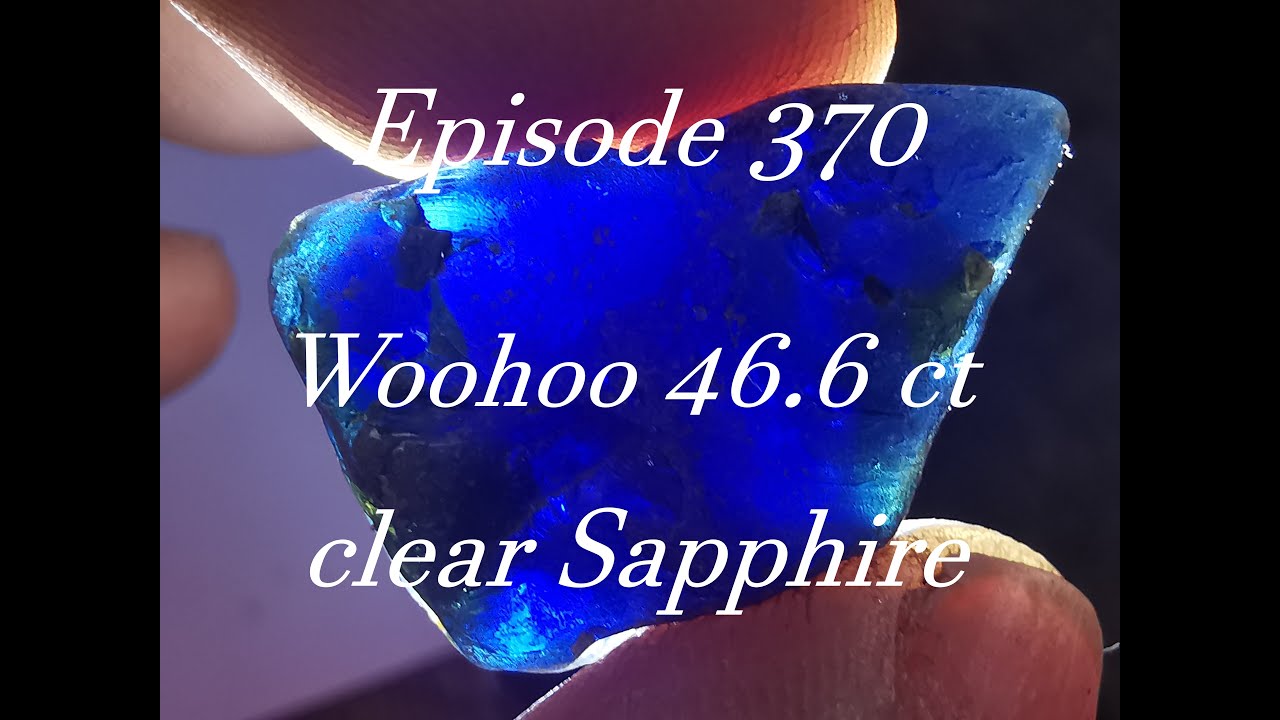Огромный сапфир синего цвета 46,6 карата, Sapphire Mining Australia, Приключения Тима [ V: 370 ]