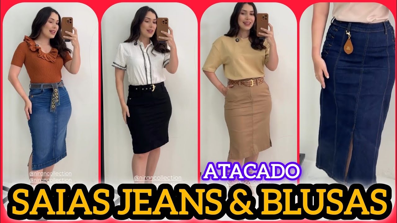 SAIAS JEANS & BLUSAS 🇧🇷 PROVADOR FASHION COM RAVANE NAYARA 🌹✨#moda #saias #atacado 