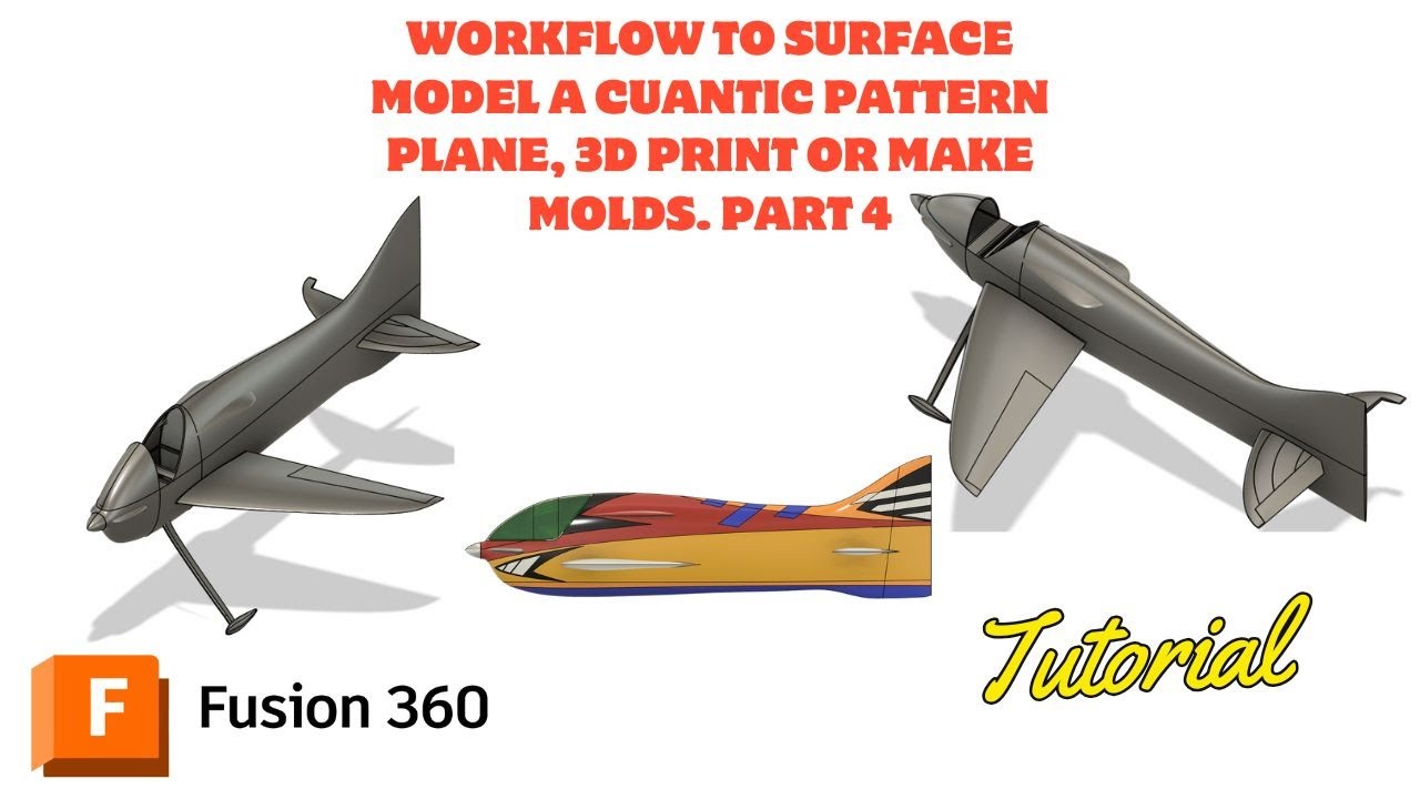 Workflow to surface model a Cuantic pattern plane, 3D print or make Molds. Part 4