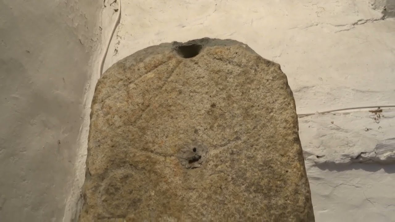 Two old treasures including the oldest (9th c) written Welsh - St Cadfan's Church Tywyn Cymru/Wales