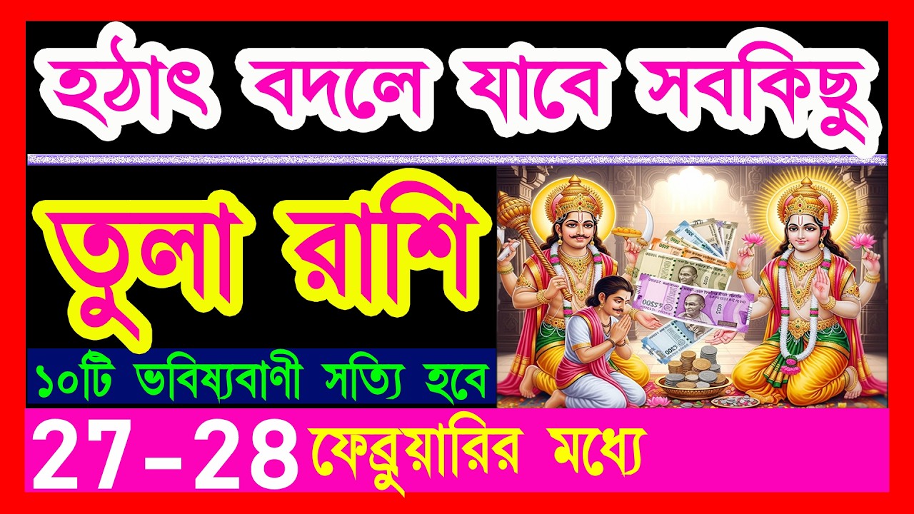 তুলা রাশি হঠাৎ বদলে যাবে সবকিছু|tula rashi february|tula rashi 27-28 february|libra 2026