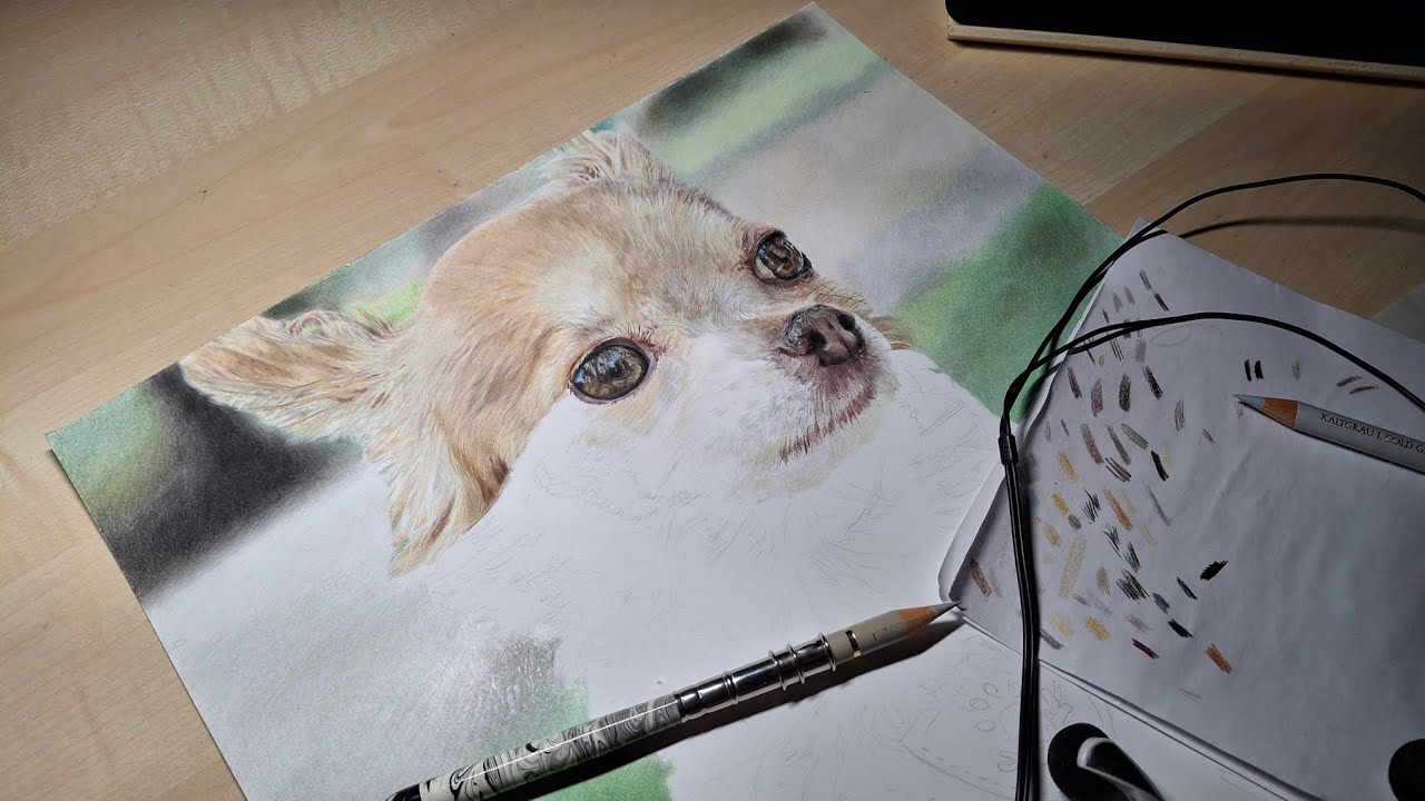 Instagram test livestream while working on dog drawing 🐕