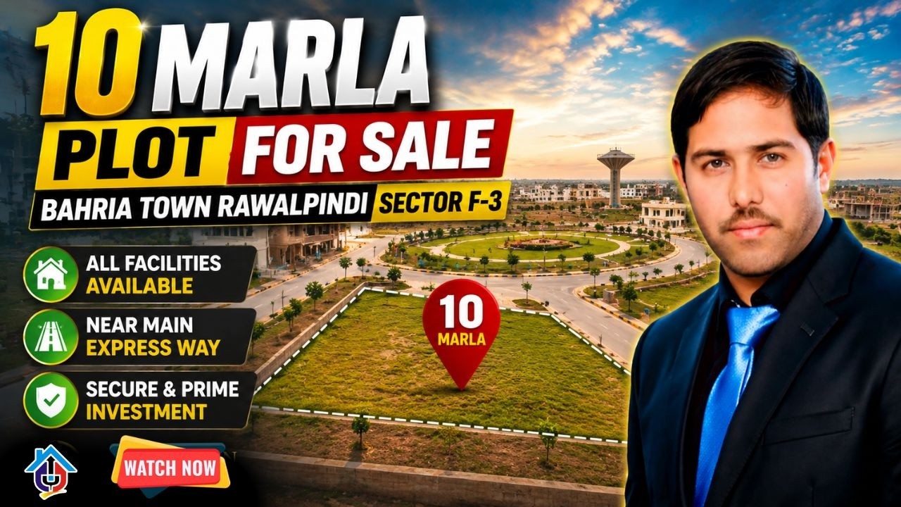 10 Marla Plot for Sale in Bahria Town Phase 8 F3 Block | Near Bahria Expressway