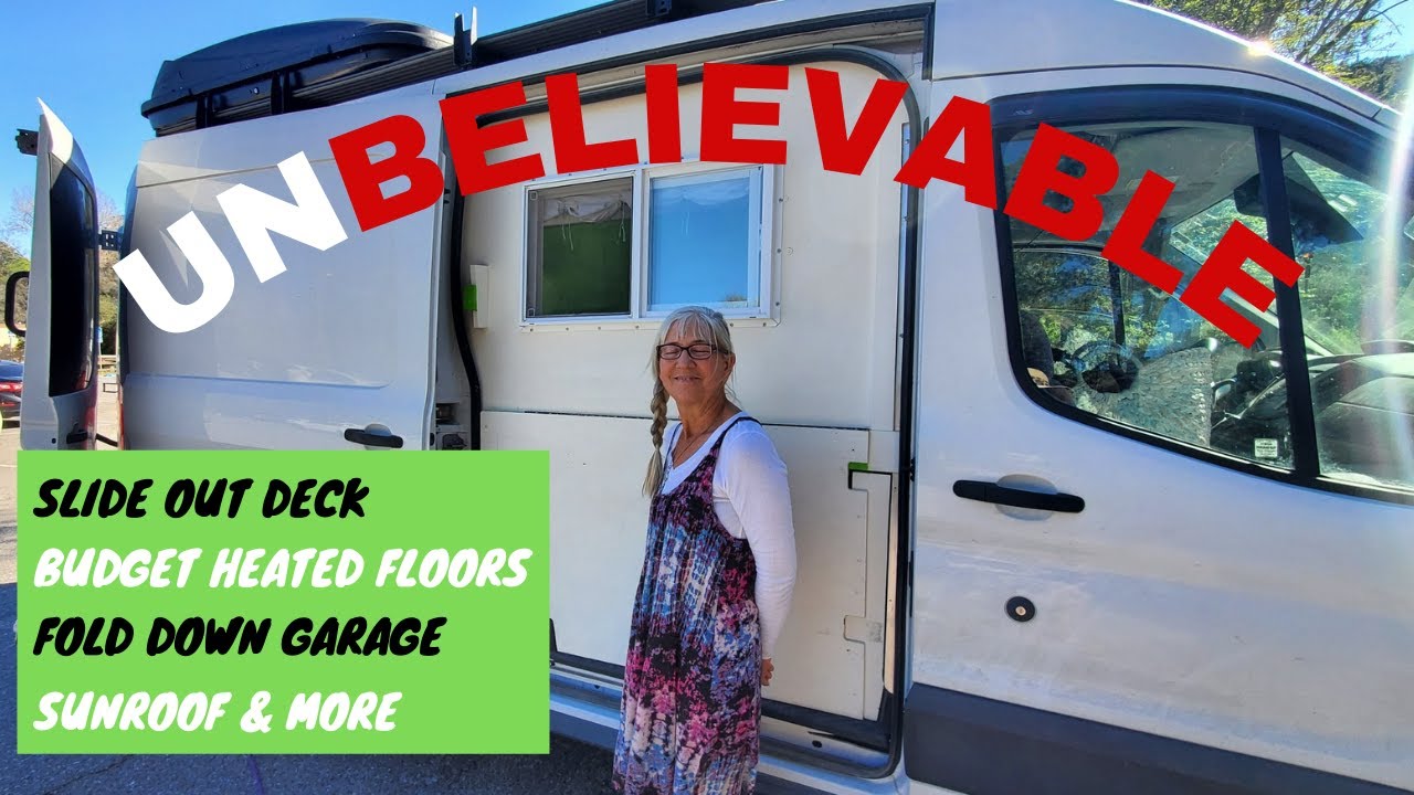VAN LIFE: UNBELIEVABLE!! BUDGET HEATED FLOORS/SLIDING DECK/SUNROOF & MORE!