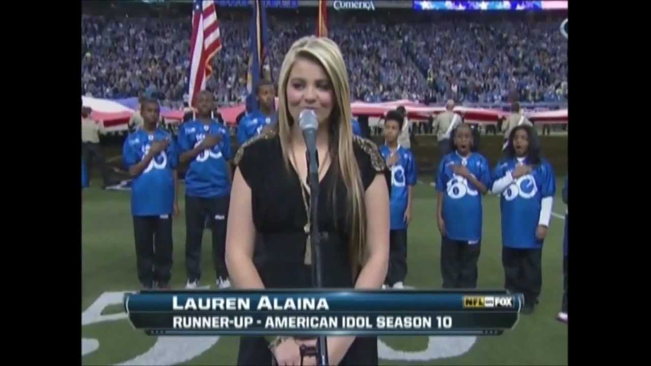American Idol's Lauren Alaina Muffs National Anthem at Packers-Lions Game
