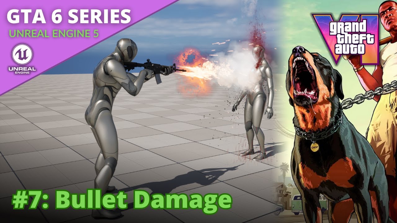 Unreal Engine 5 GTA 6 Tutorial Series - #7: Bullet Damage