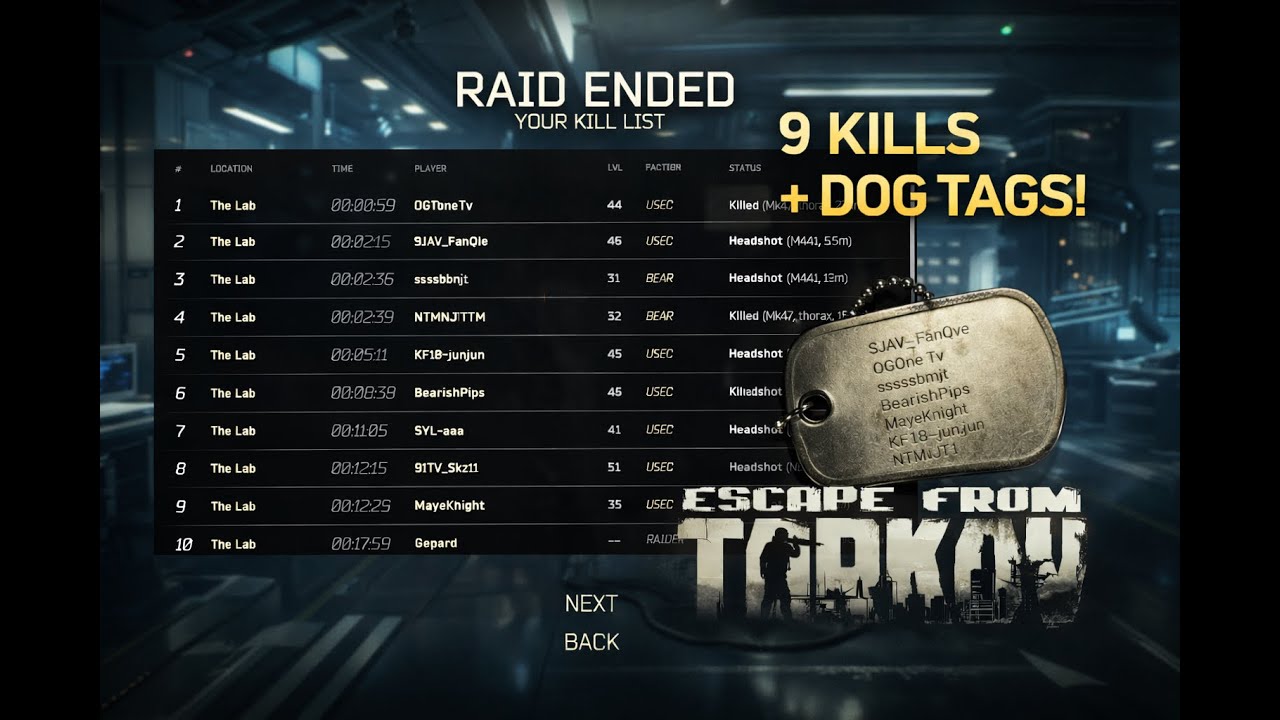 EFT LABS 9 KILL LOBBY WIPE 😈 | SOLO SUNUCUYU SİLDİM! | ESCAPE FROM TARKOV PVP