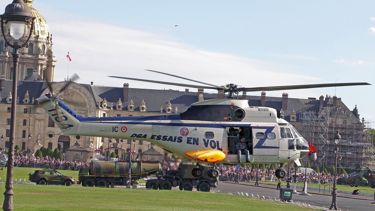 Lots of helicopters taking off after Bastille Day