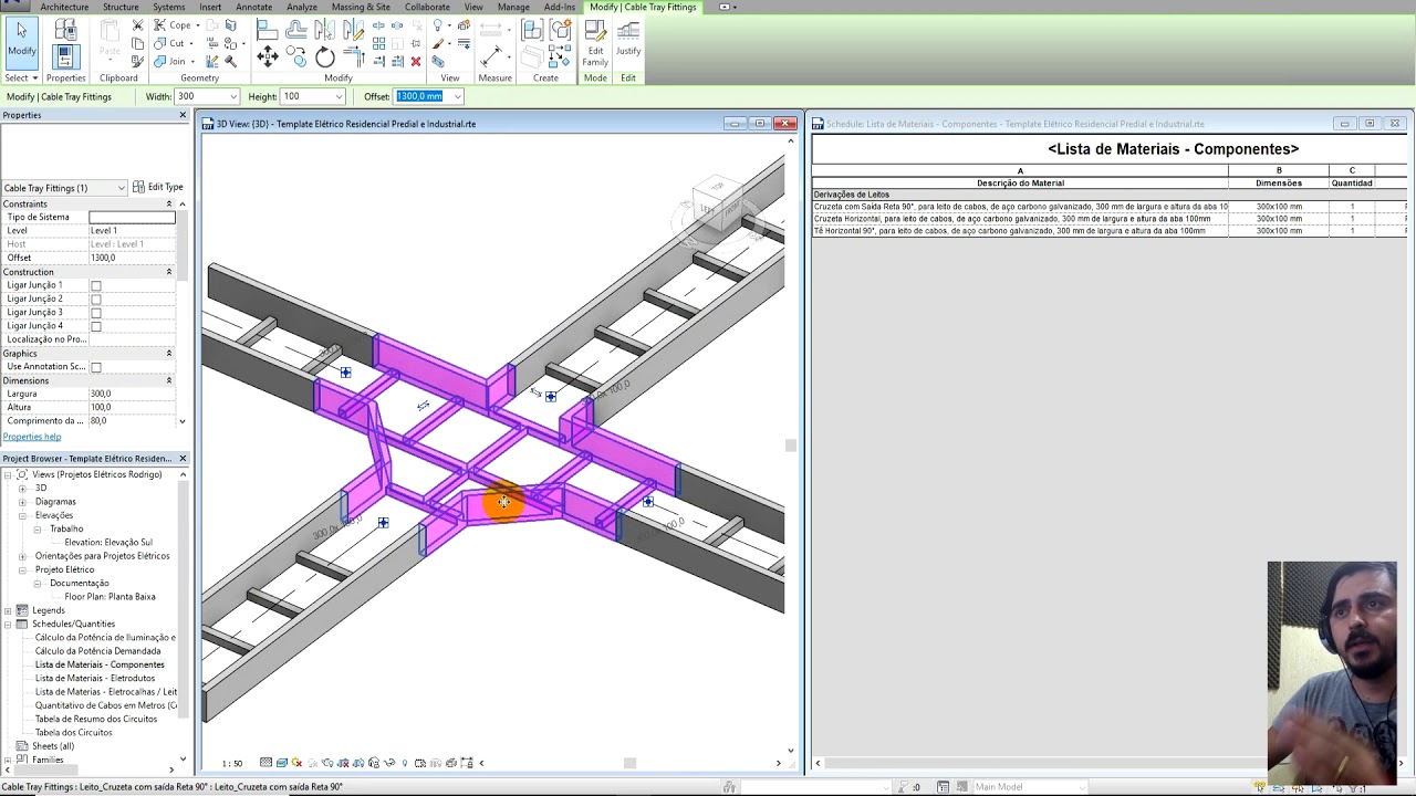 Leitos para Cabos | Elétrica Revit MEP