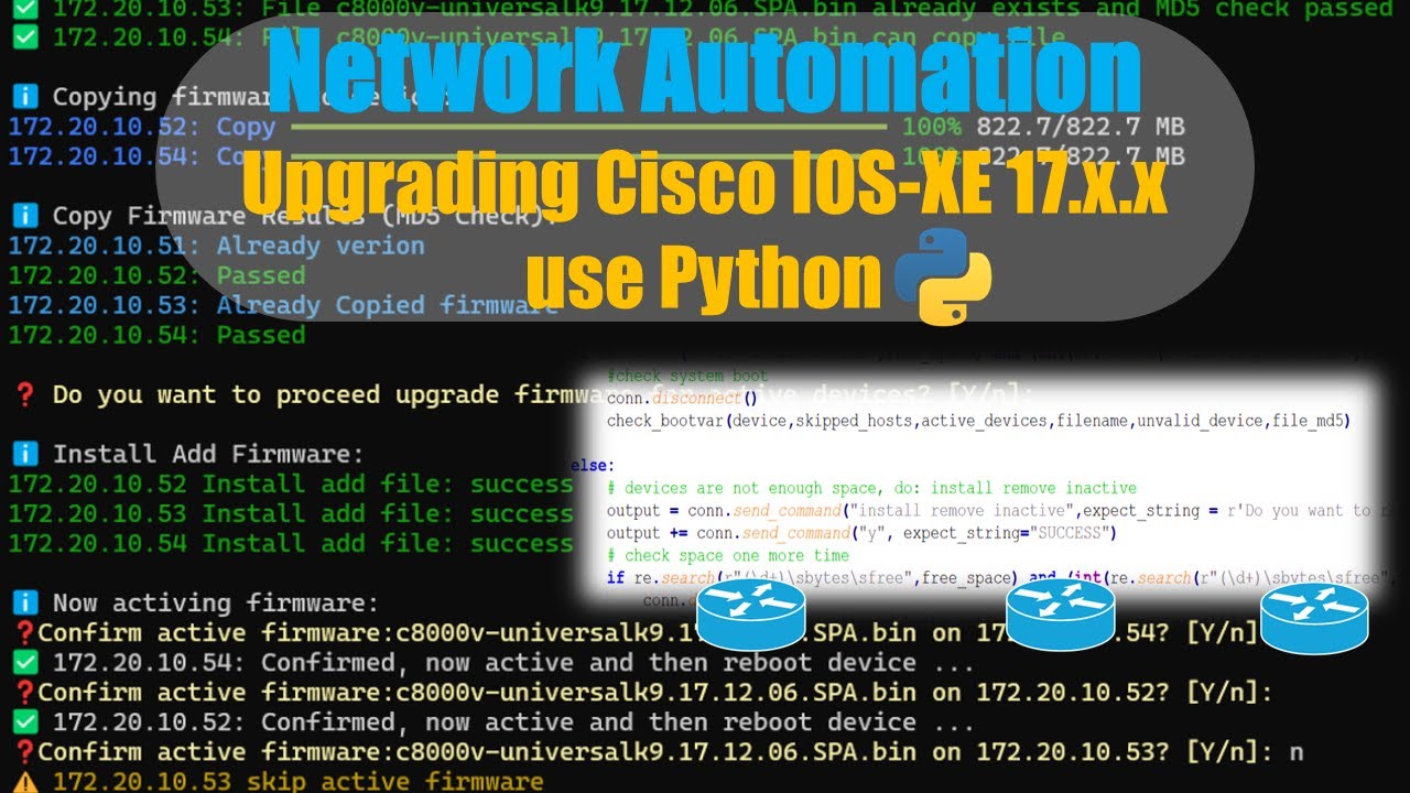 CCNA Automation: Upgrade Cisco IOS XE 17.x.x use Python