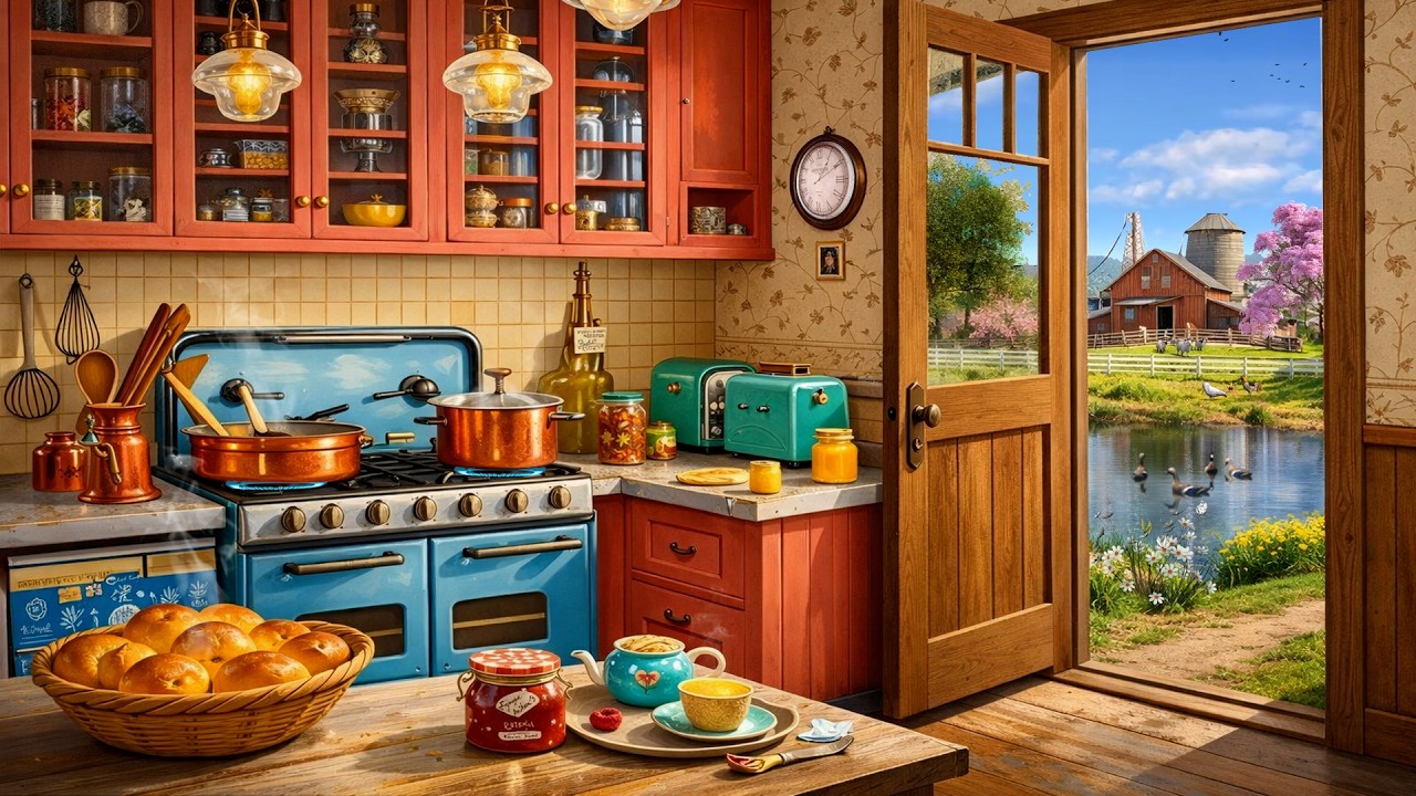 Cozy Farm Kitchen in Spring 🌸 Birds Singing & Peaceful Morning Sounds