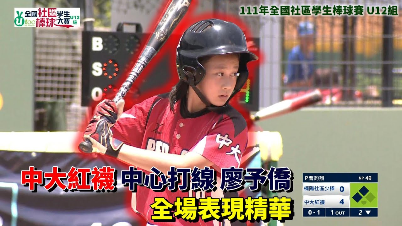 中大紅襪由女選手擔任中心打線  廖予僑全場表現令人眼睛一亮