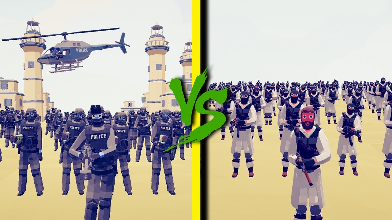 SWAT TEAM vs REBELS TEAM - Totally Accurate Battle Simulator TABS