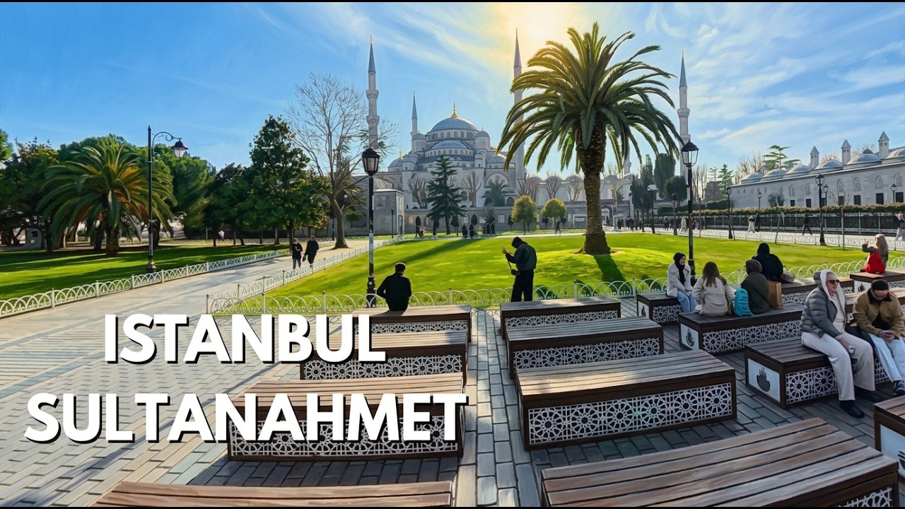 Sultanahmet Square 🇹🇷 | Walking Between Blue Mosque & Hagia Sophia | 4K