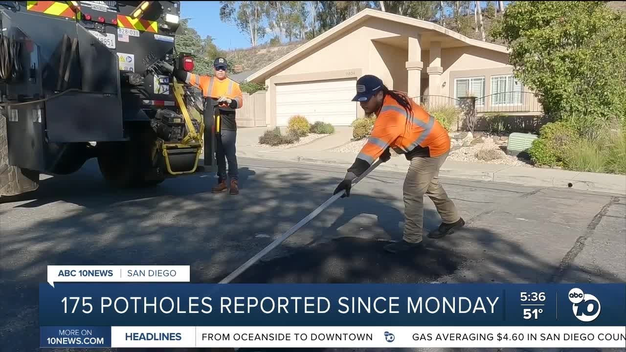 Storms lead to potholes across city