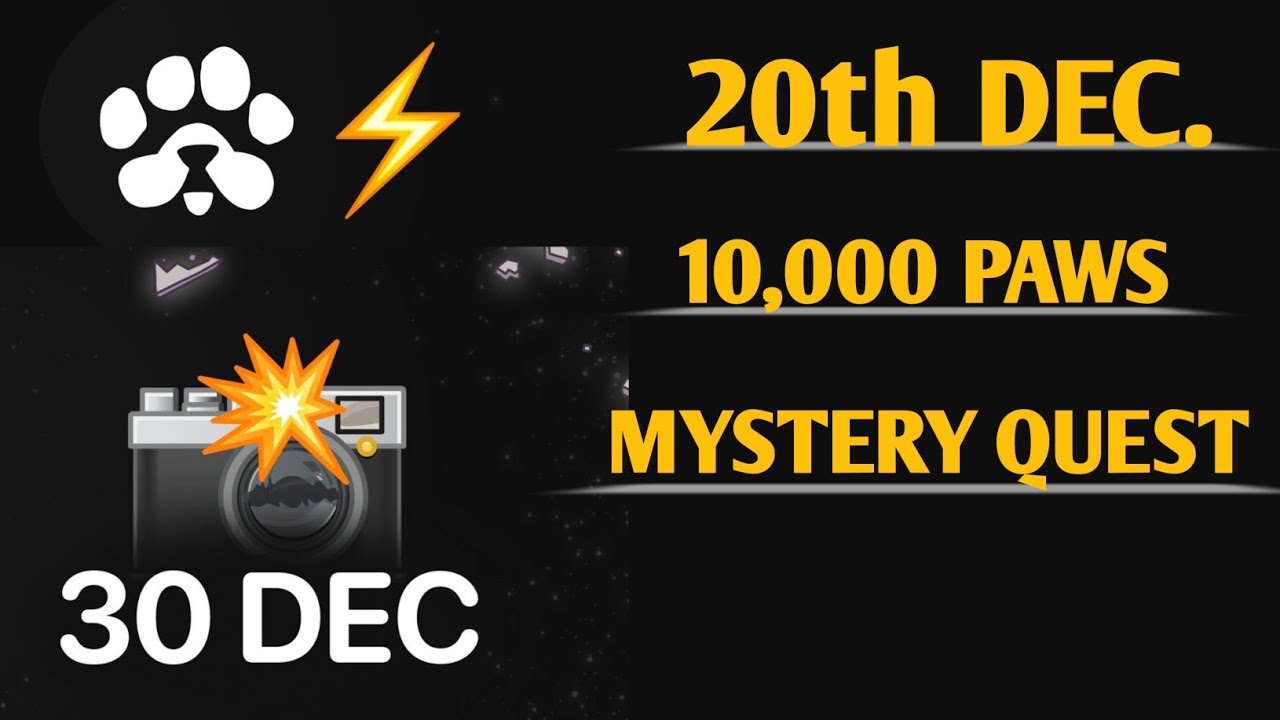 How to Claim PAWS Mystery Quest For Today 20th December, 2024