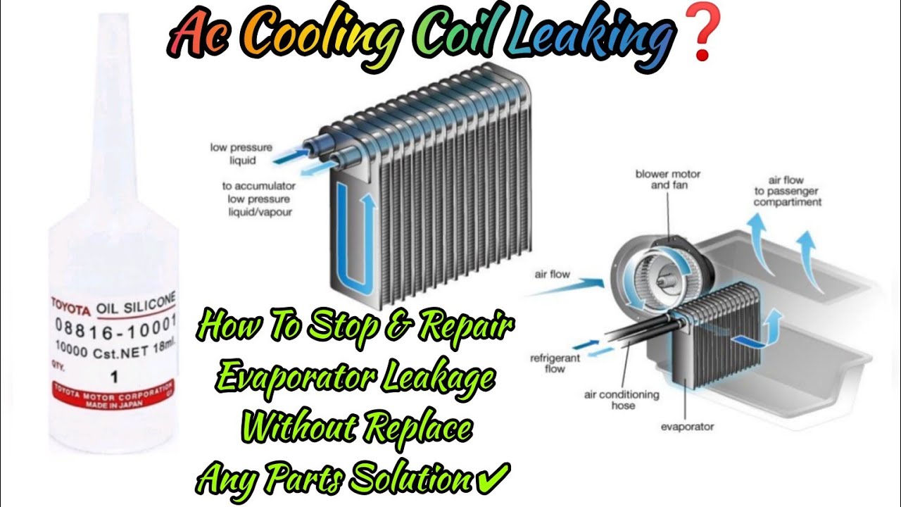 Ac Evaporator Leakage❓How To Stop & Repair Cooling Coil Leaking Without Replace Any Parts Solution✔️