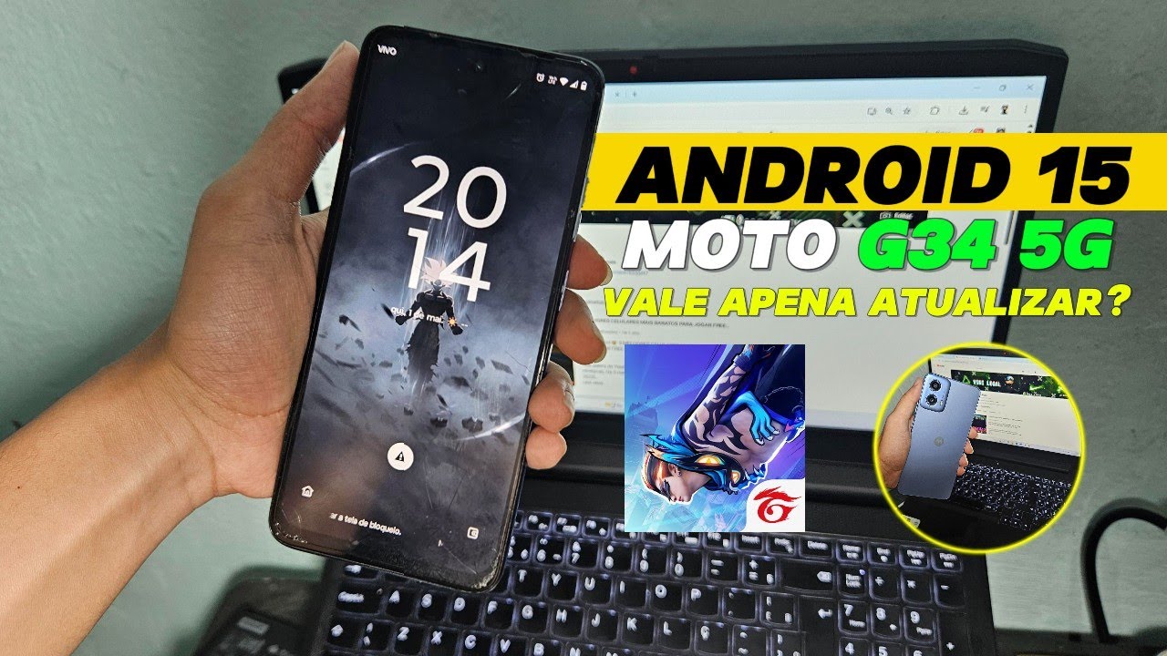 NÃO ATUALIZE ANTES DE ASSISTIR ESSE VÍDEO! MOTO G34 5G ANDROID 15 + TESTE DE DESEMPENHO! 🔥
