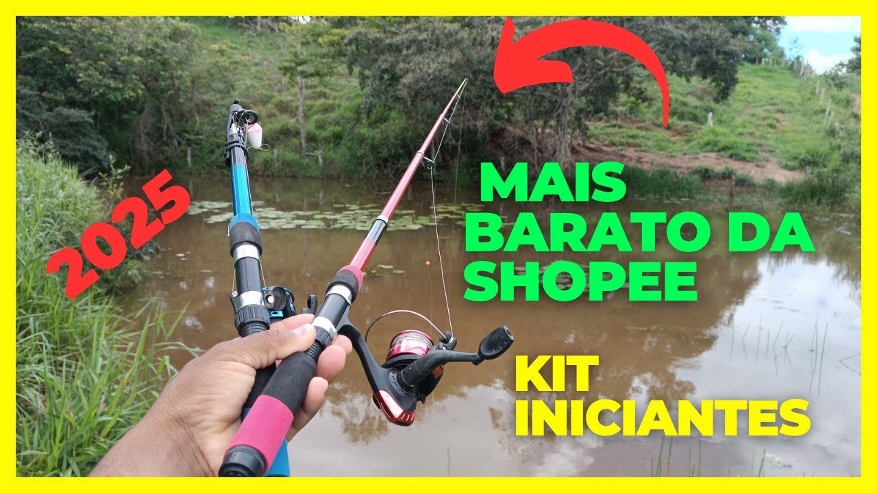 Kit pesca mais barato da shopee para iniciantes em 2025!