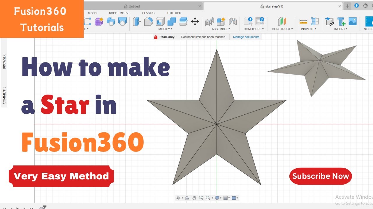 How to create a star in Fusion360 for beginners | Very Easy guide Tutorial