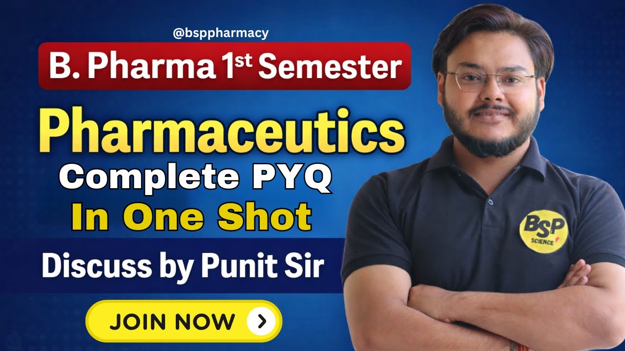 Pharmaceutics Complete PYQ In One Shot | B. Pharma 1st semester | Previous year Question Paper |