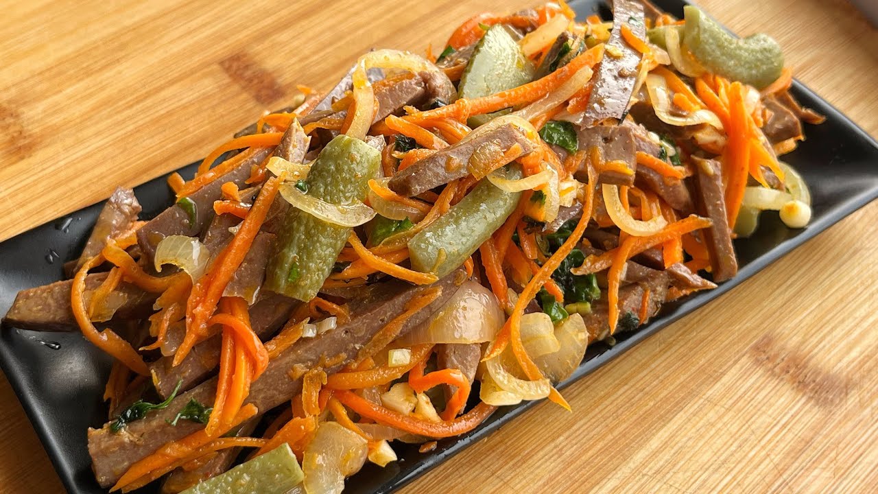 ДӘМДІ БАУЫР САЛАТЫ😍Салат из печени
