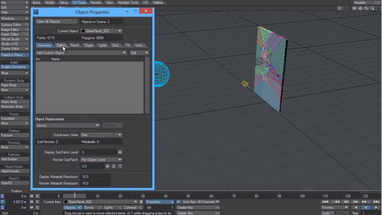 LightWave 11.6  and ChronoSculpt Tips- Glass Fracture and Dynamics Cache Editing