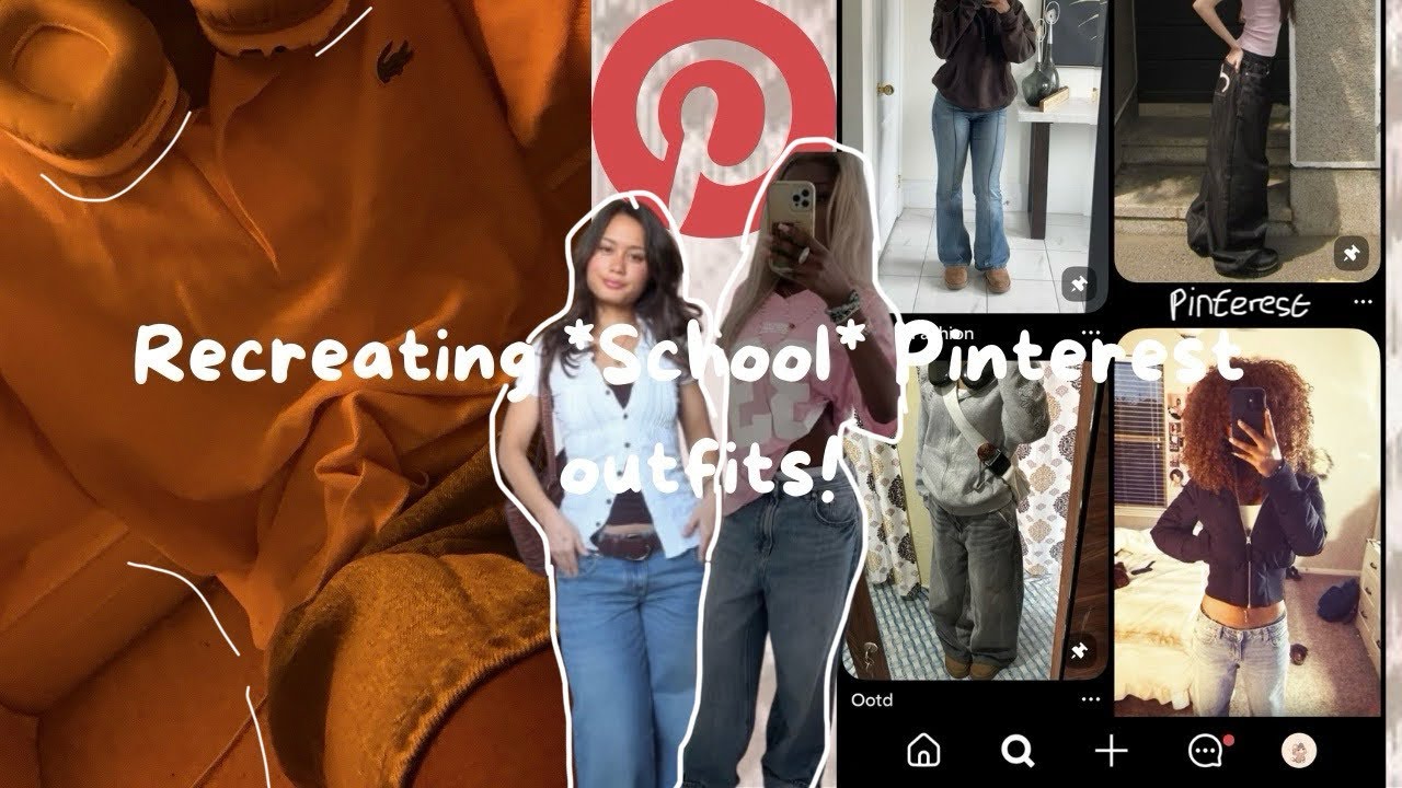Recreating *school* Pinterest outfits! || yap, sunset lamp, inspo✨🎀