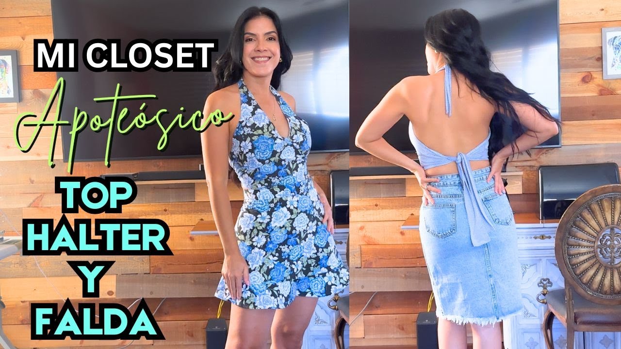 ASI HAGO MI ROPA 💎 TOP HALTER Y FALDA. #gabrielaavila #hazlotumismo #sewing #costura